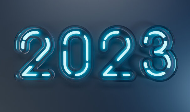 Minimalist Number 2023 Gradient New Year Poster Background Font