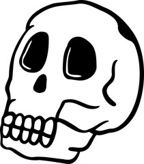 Skull corspe line art design vector. Hand drawn character symbol. 