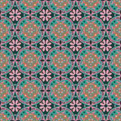 Garden Nature Seamless Pattern Floral Background Damask Aboriginal Ornament Art