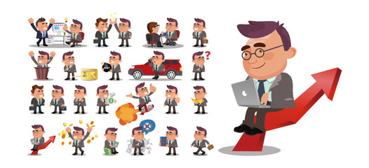 Fat Businessmen. business people group avatars characters