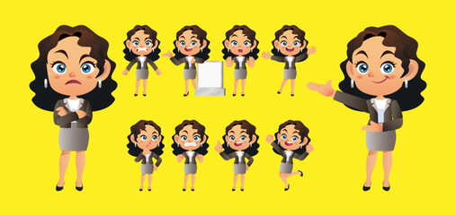 Businessperson with different poses. vector