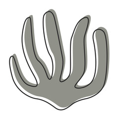 Floral Plant Botanical Abstract Boho Shape Element Vector Illustration