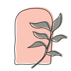 Floral Plant Botanical Abstract Boho Shape Element Vector Illustration