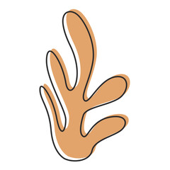 Floral Plant Botanical Abstract Boho Shape Element Vector Illustration