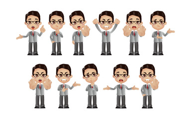 People with different poses. vector