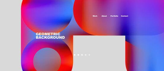 Abstract circles and round shapes landing page background. Vector Illustration For Wallpaper, Banner, Background, Card, Book Illustration, landing page. Pattern design concept