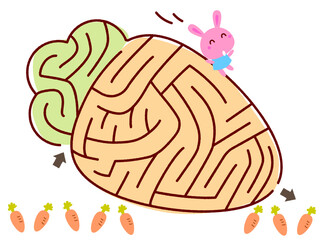 うさぎの迷路ゲーム・にんじん
