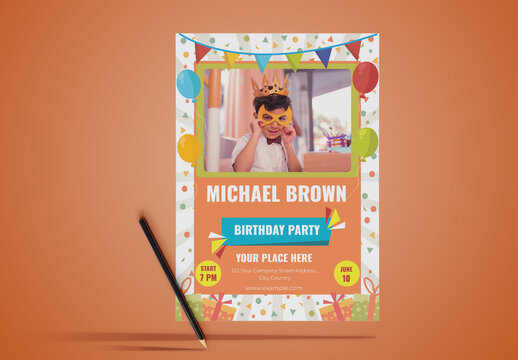 Kids Birthday Invitation Flyer