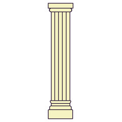 Doric column vector illustration in line filled design