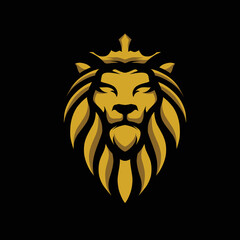 golden lion king mascot design, great for mascot designs, t-shirt designs, posters, etc