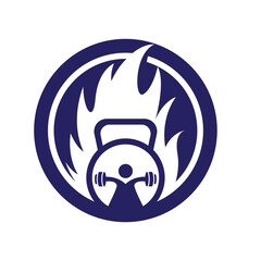 Fitness and fire logo vector icon