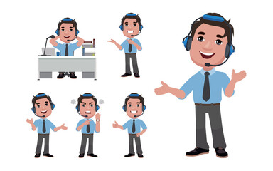 Fototapeta na wymiar Call center and customer service character