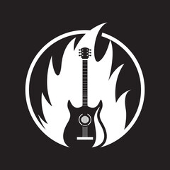 Guitar logo template vector icon