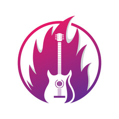 Guitar logo template vector icon