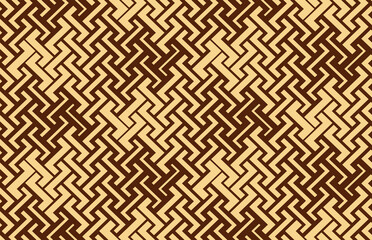 Abstract geometric pattern with stripes, lines. Seamless vector background. Gold and brown ornament. Simple lattice graphic design