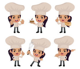 Set of Chef characters in different poses