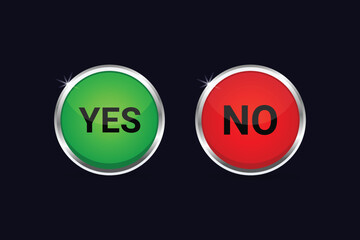 Glossy Yes and no button Vector element