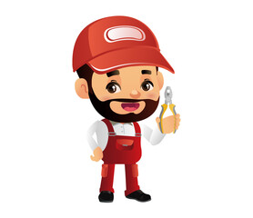 Engineer with different poses