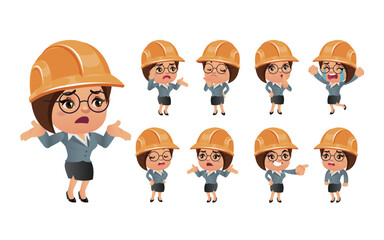 Engineer with different poses