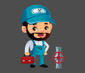 Plumber with different poses