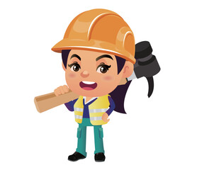 construction worker with different poses
