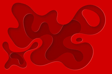 3D abstract red background , paper cut shapes. Vector design layout for business presentations, flyers, posters , celebrate, Chinese new year, leaflet, cover