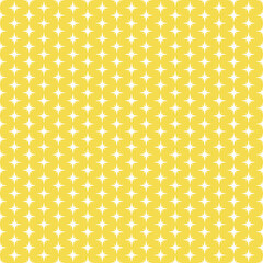 White four-pointed star, yellow background seamless pattern