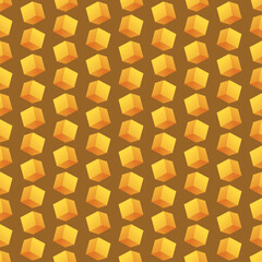 yellow box on dark brown background seamless pattern