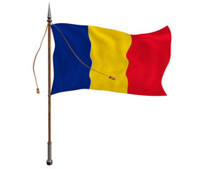 National flag  of Romania. Background  with flag  of Romania