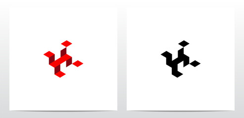 Abstract Stairs Red Carpet Letter Logo Design K