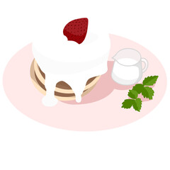 Souffle Pancake with strawberries