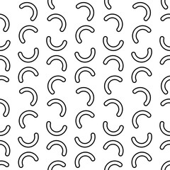 Black half circle on white background in seamless pattern.