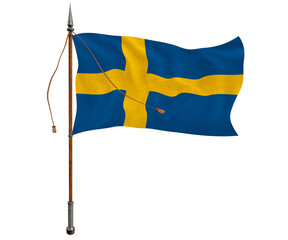National Flag of Sweden. Background  with flag  of Sweden.