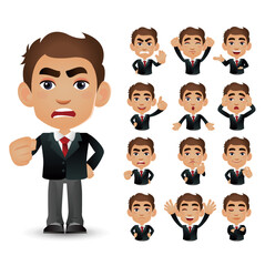 Fototapeta premium Cute Set - Set of business people with different emotion