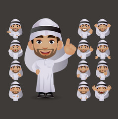 Cute Set - Set of business people with different emotion