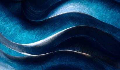 Abstract with blue waves background. Luxury wall paper design for prints, wall arts, home decoration, cover and packaging design