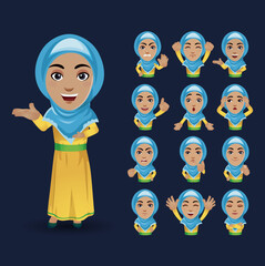 Cute Set - Set of business people with different emotion