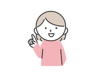 アイデアをひらめく笑顔の若い女性