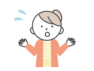 汗をかいて慌てる若い女性