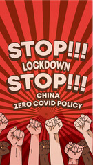 Fototapeta premium China protest zero covid policy