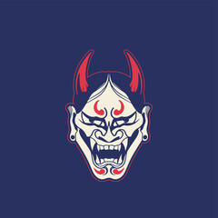 Oni Mask Japan Culture illustration full vector for your business