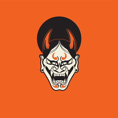 Oni Mask Japan Culture illustration full vector for your business