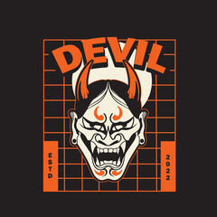 Oni Mask Japan Culture illustration full vector for your business