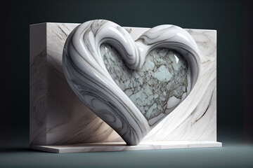 Marble stone heart symbol illustration
