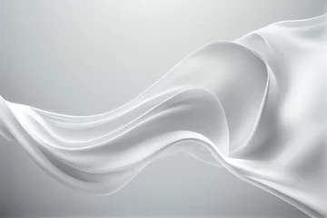 Fotobehang Elegant fashion flying satin silk cloth design for product display. Illustration © Daria