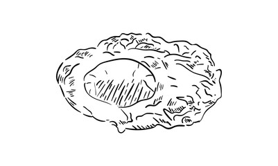 Egg outline icon. One fried egg, keto diet concept, vector illustration healthy food draw