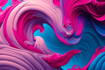 Fototapeta na wymiar Abstract Pink, Blue, and Viva Magenta (AI Generated)
