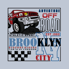 Off road typography graphic design, for t-shirt prints, vector illustration