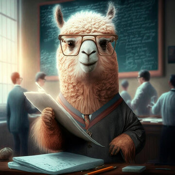 Alpaca wizard , magician with a wand