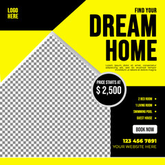 Real estate social media post bundle design, modern Real Estate social media post Template, Real estate social media post web banner template design